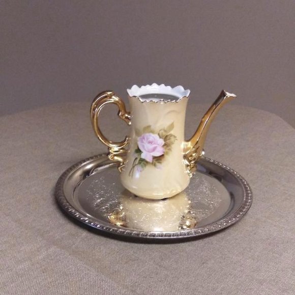 Lefton Brown Heritage Rose Coffee Pot - Picture 2 of 3